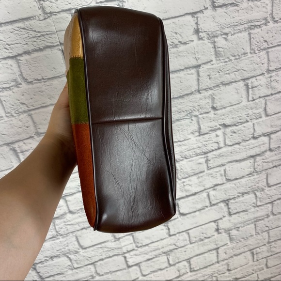 VTG PATCHWORK FAUX LEATHER BAG - Picture 7 of 14